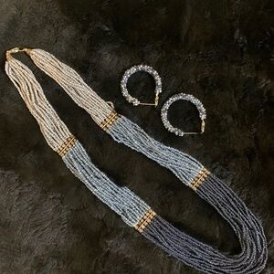 Boho style necklace and earings